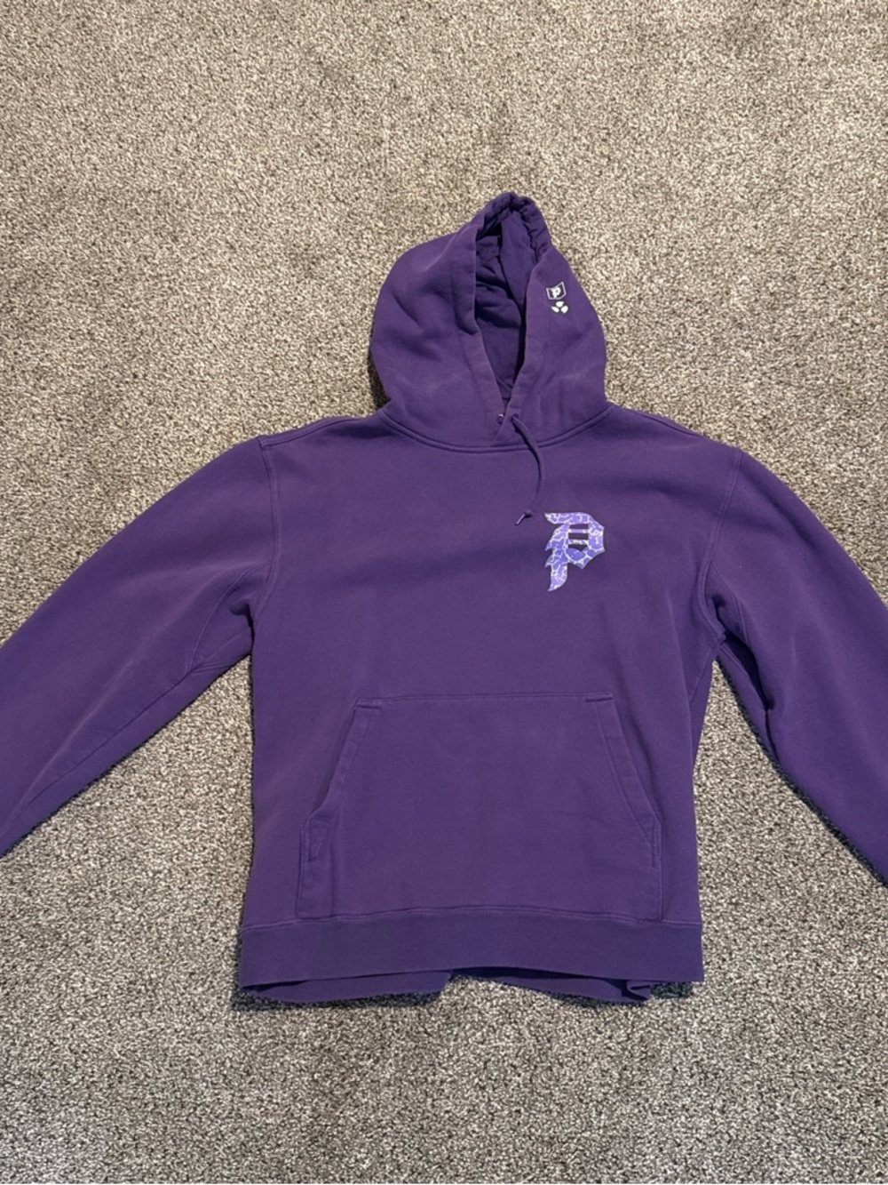 Primitive Purple Pullover Hoodie with Graphic P Patch